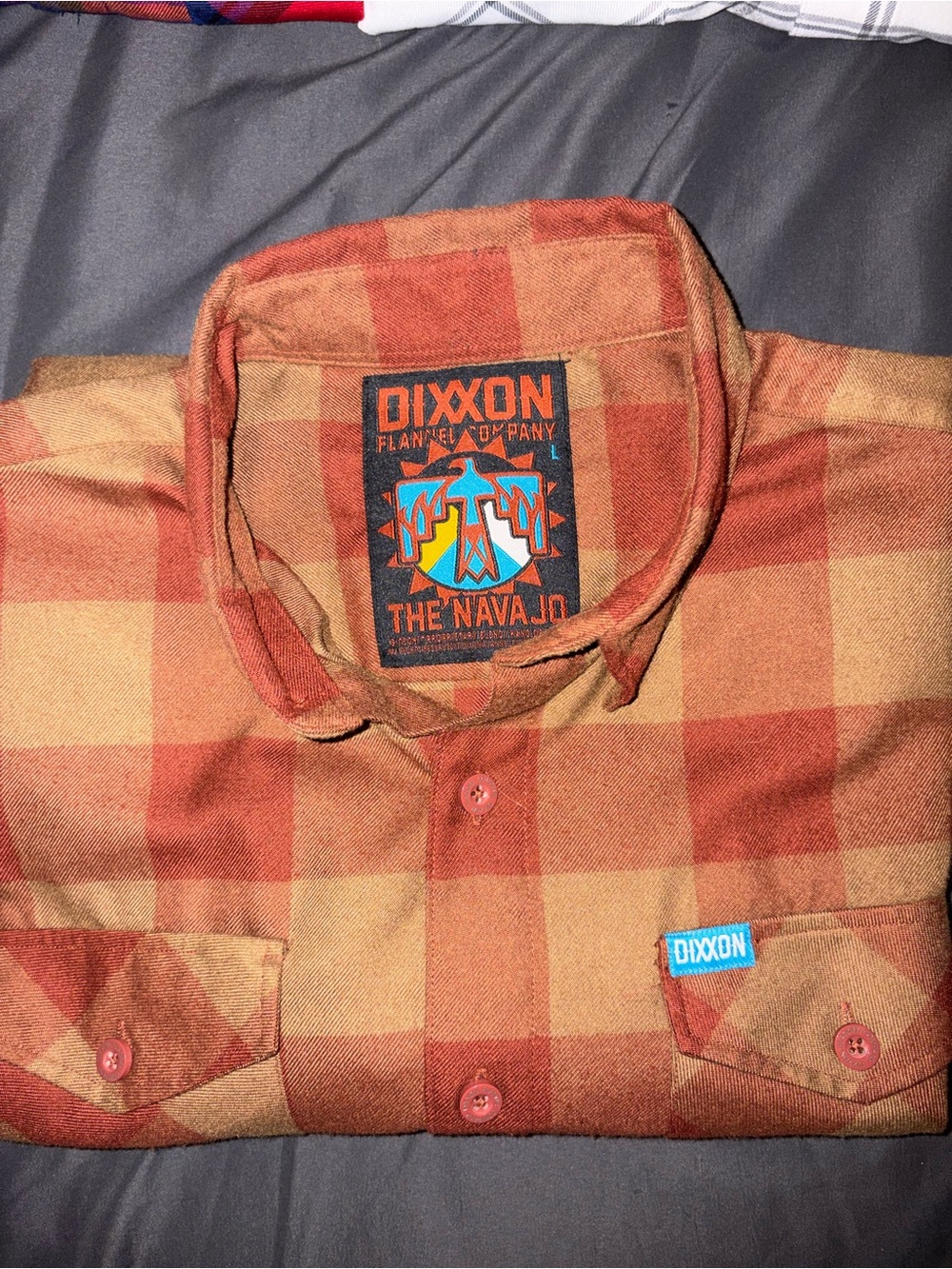 DIXXON The Navajo Rust & Mustard Buffalo Check Flannel Shirt